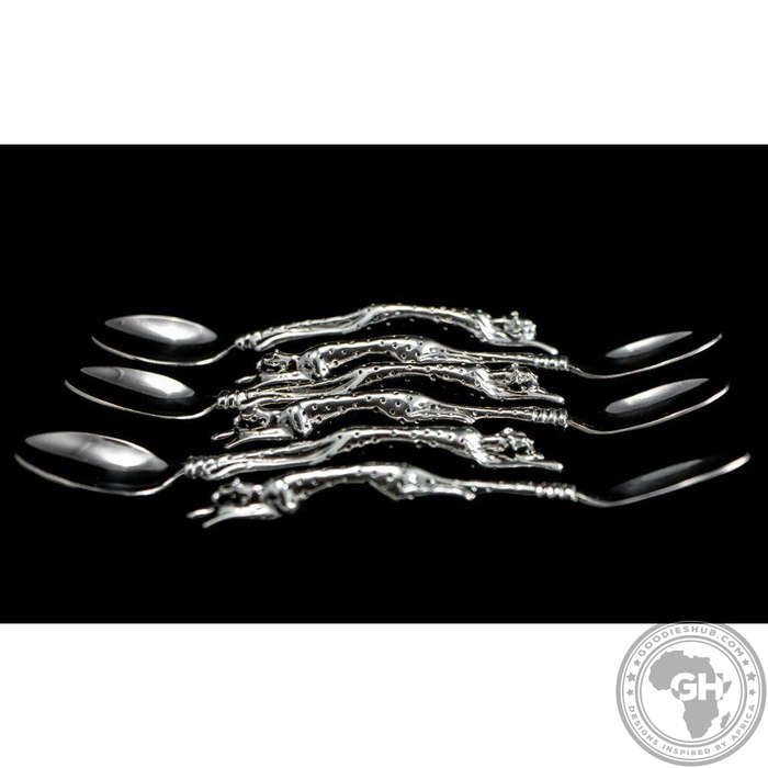 Coffee Spoon Set of 6 - Cheetah Africa Collection - Diana Carmichael