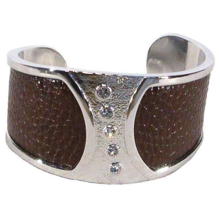 Ostrich Leather Slip on Cuffs - Kango Tabac