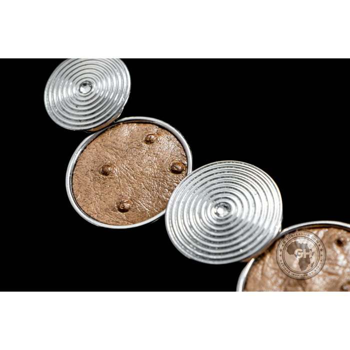 Ostrich Leather Round Necklace - Oryx