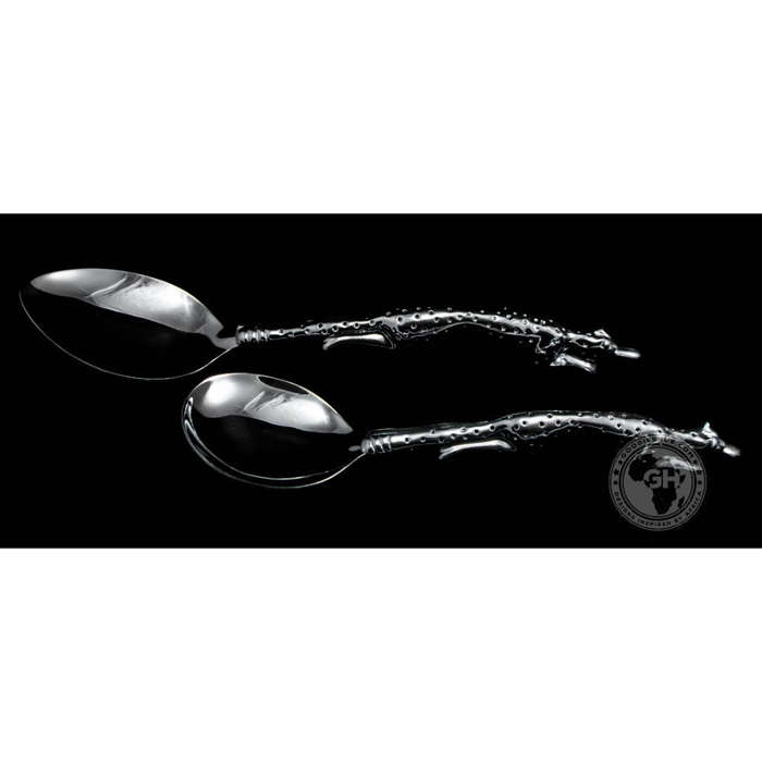 Serving Spoon Medium & Serving Spoon Large Set - Cheetah Africa Collection - Diana Carmichael