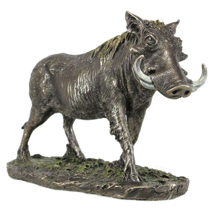 Warthog Standing Bronzed Sculpture