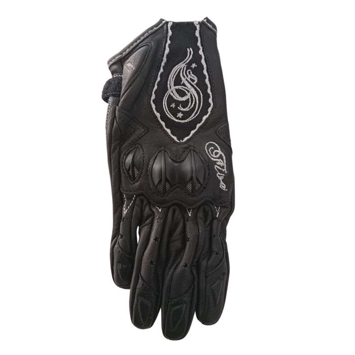 Five Gloves Stars Black Woman's Motorcycle Gloves