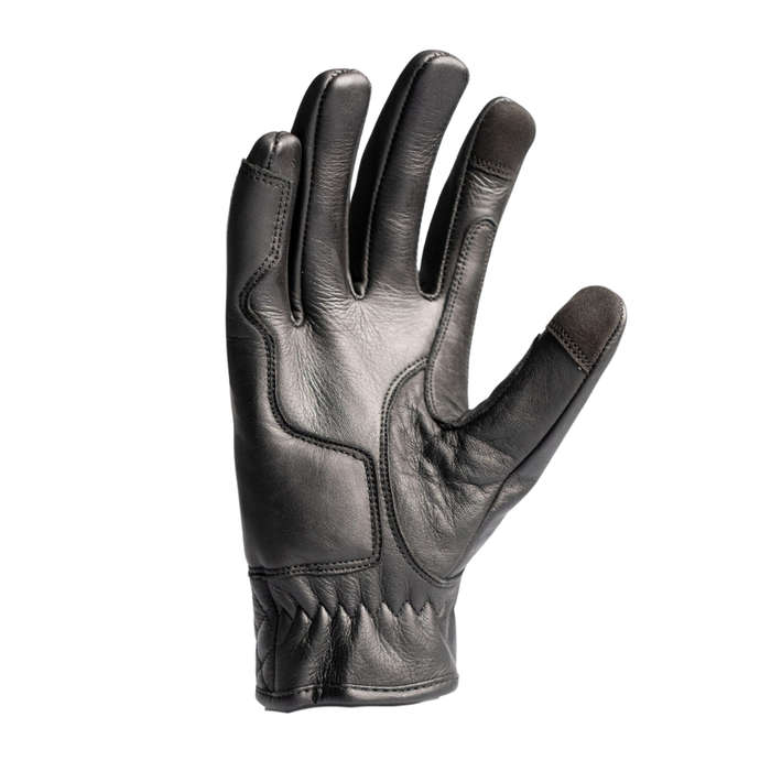 Merla Moto Cafe Quilted Leather Black Motorcycle Gloves