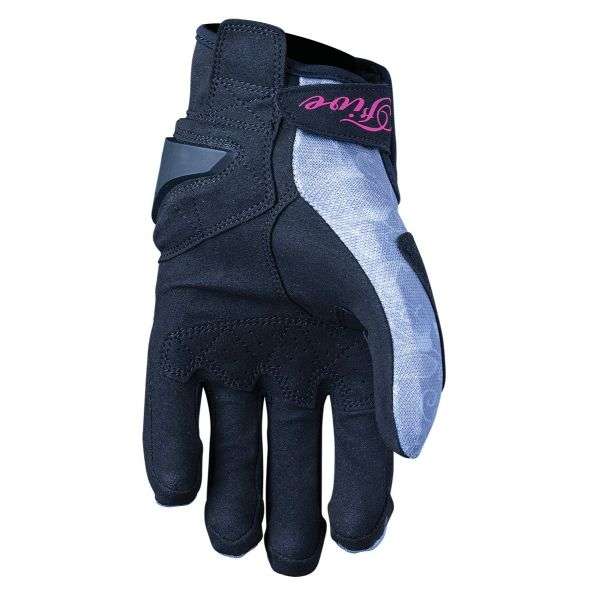 Five Gloves RS3 Woman Flower Grey/Pink Motorcycle Gloves