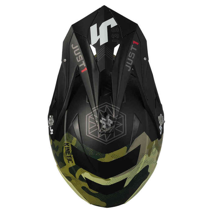 Just 1 J39 Kinetic Motocross Camo Army Green/Black Helmet