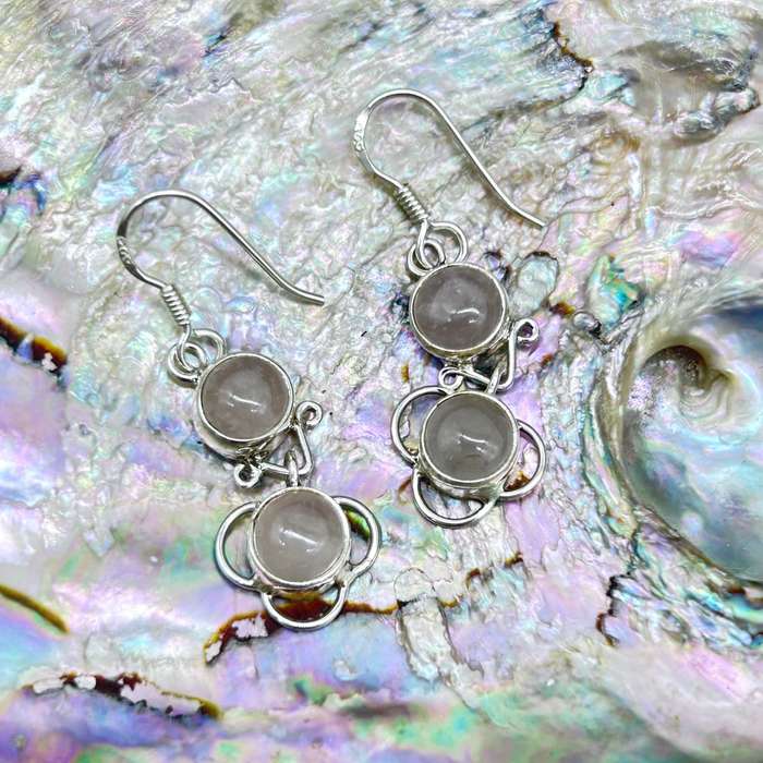 Rose Quartz Sterling Silver Earrings