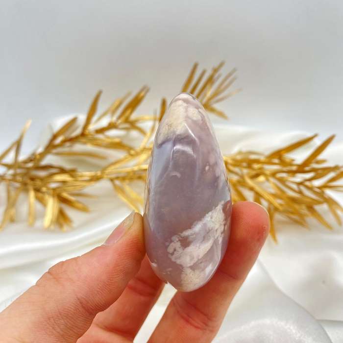 Peace and Passion Flower Agate Oval