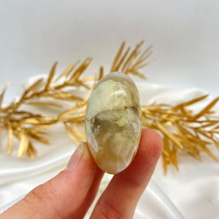 Peace and Passion Flower Agate Oval
