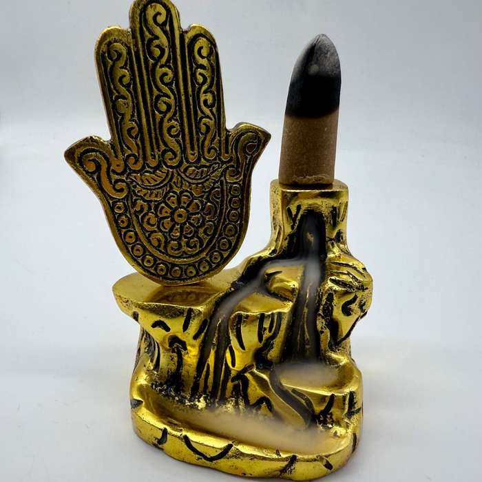 Hand Of Hamsa Gold Backflow Burner