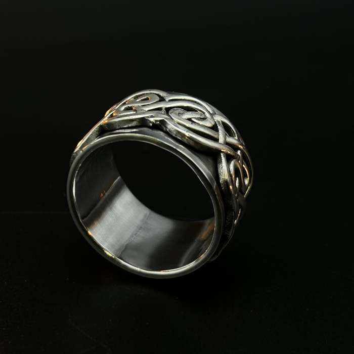 Mens Sterling Silver Celtic Spinner Ring