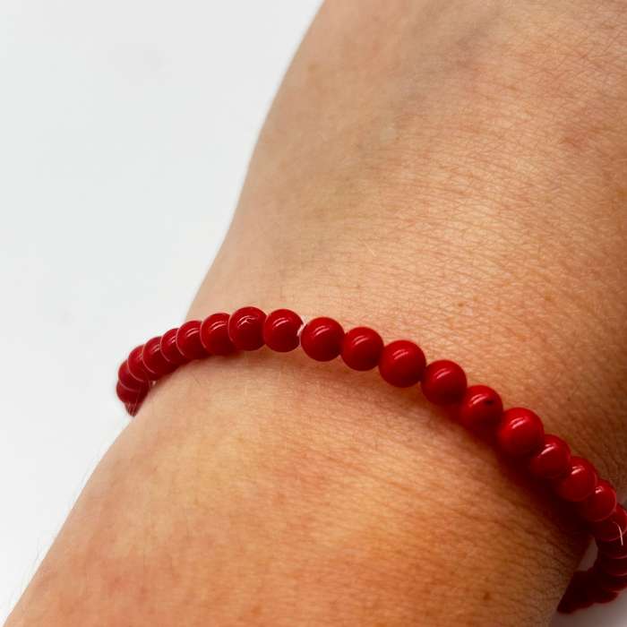Bamboo Coral Crystal Bracelet - 4mm