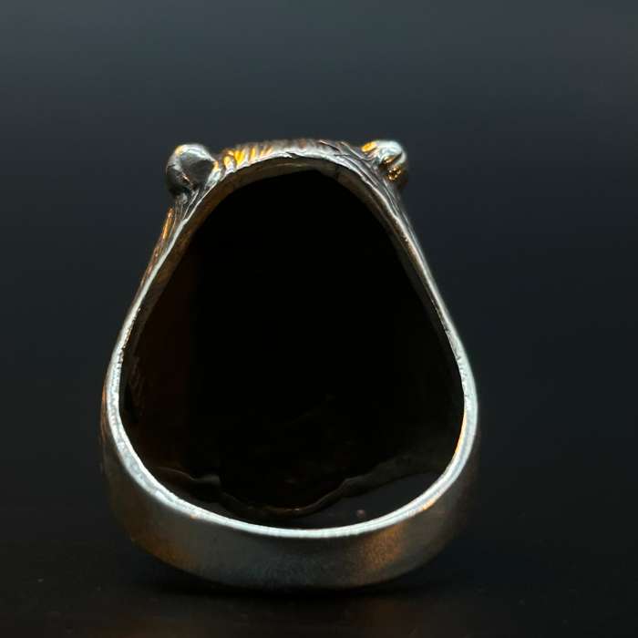 Mens Green Man Sterling Silver Ring