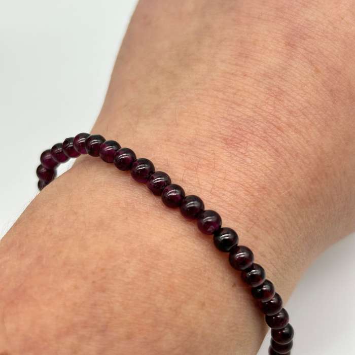 Garnet Crystal Bracelet - 4mm