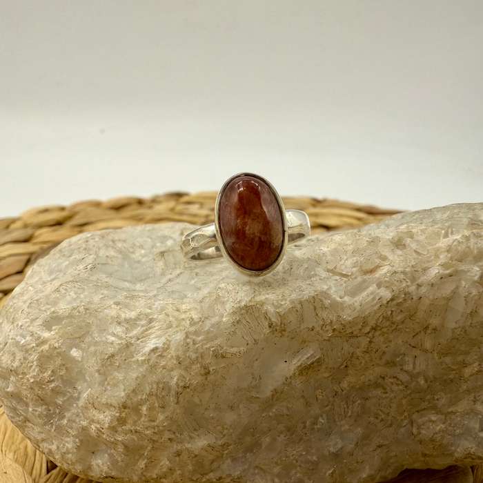 Sunstone Oval Crystal Ring