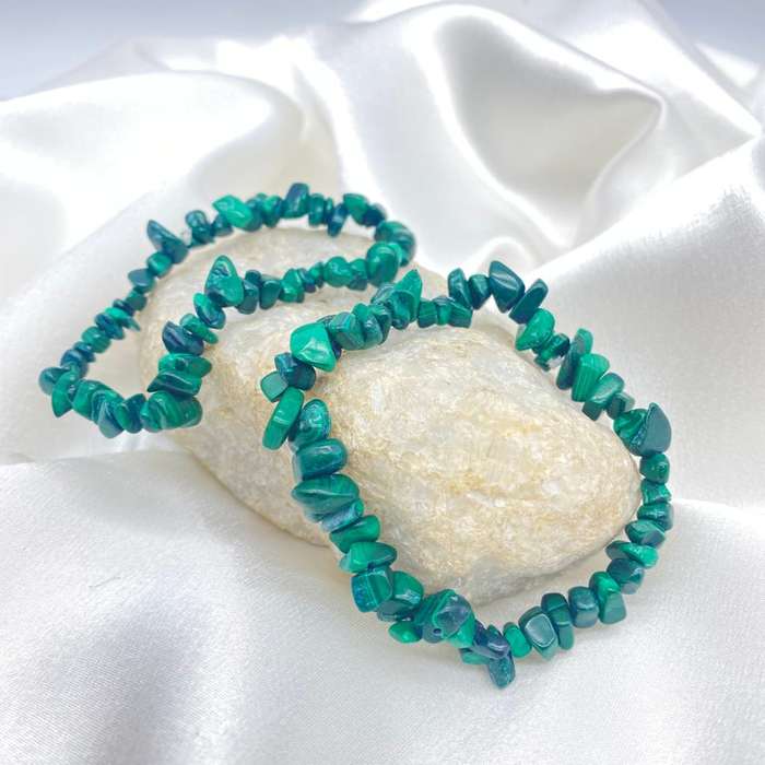 Malachite Chip Gemstone Bracelet