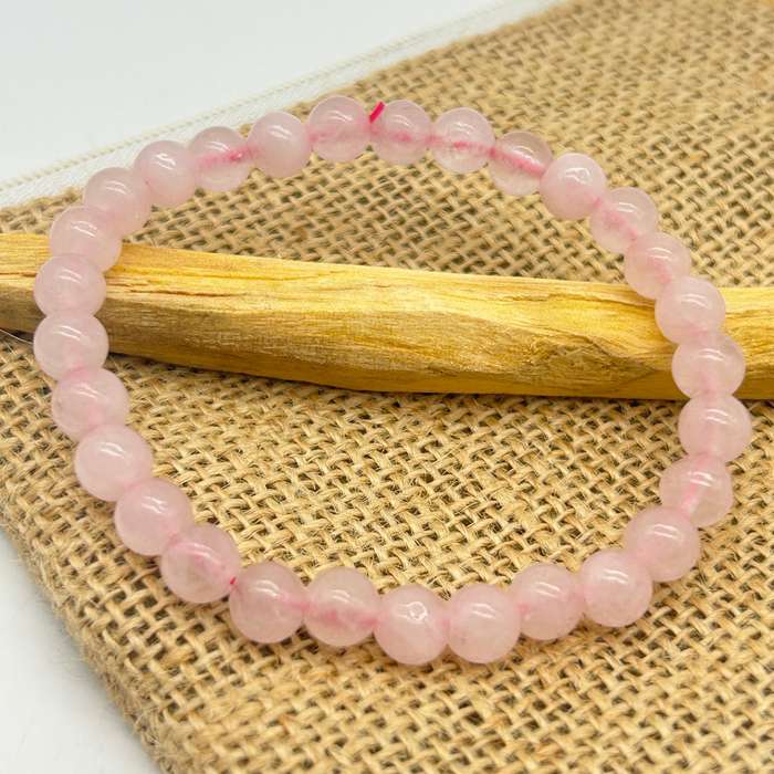 Rose Quartz Gemstone Bracelet -6mm