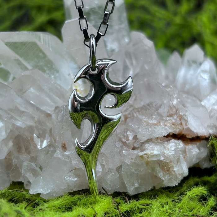 Mens Tribal Sterling Silver Pendant