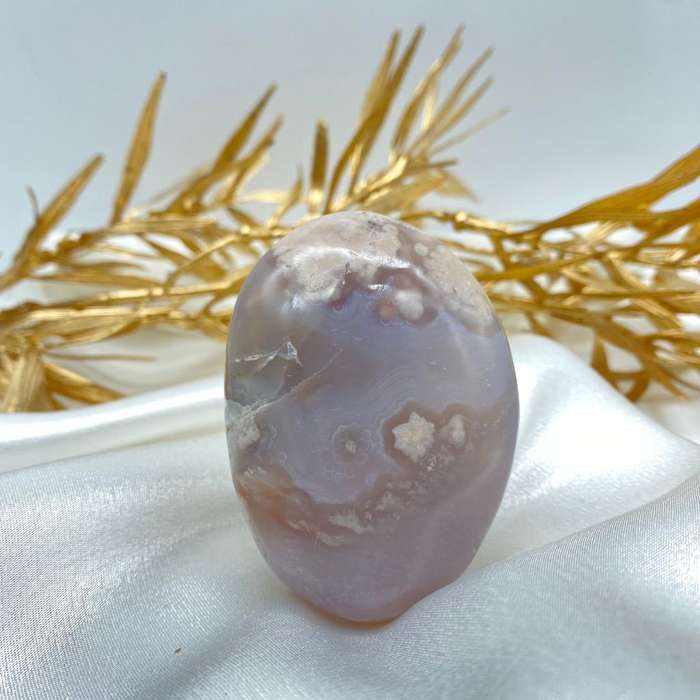Peace and Passion Flower Agate Oval