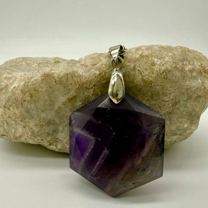 Amethyst Hexagonal Pendant - Psychic Protection