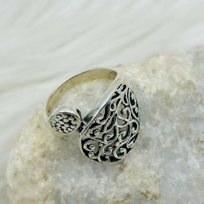 Jali Filigree Pattern Sterling Silver Ring