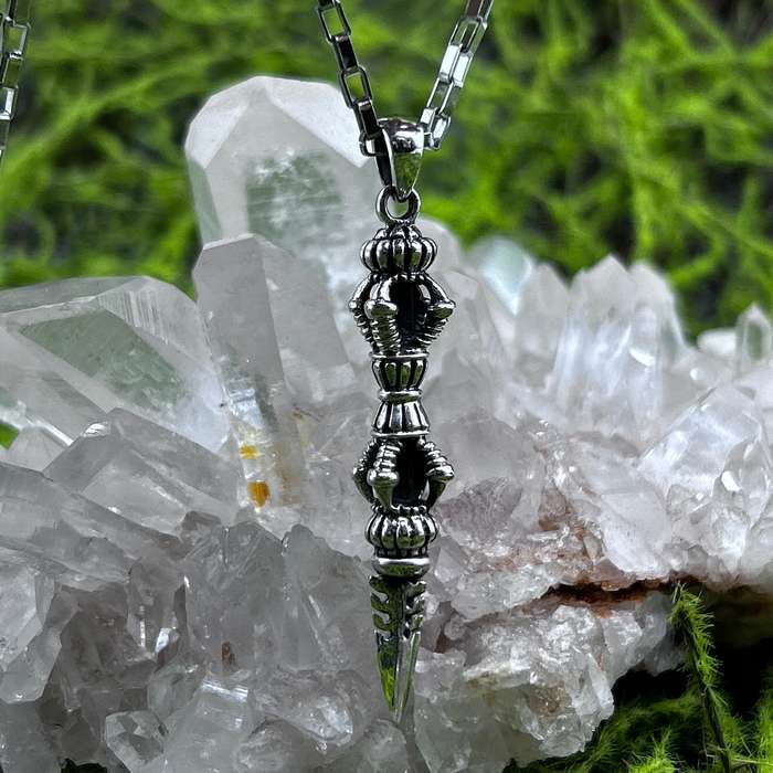 Mens Dorje Phurba Sterling Silver Pendant