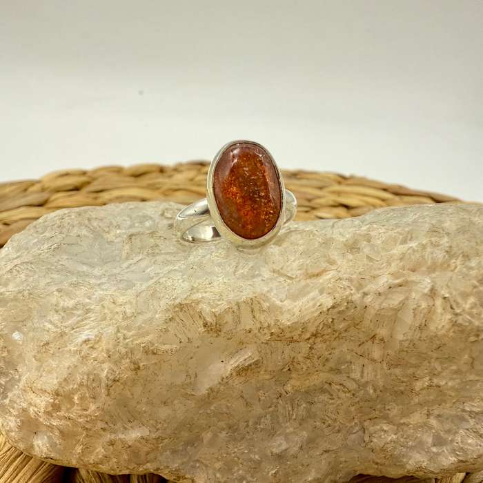 Sunstone Oval Crystal Ring
