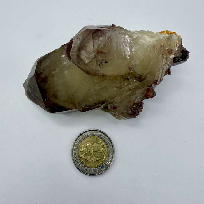 Aggregator Red hematoid Phantom Quartz crystal - self healed Barnacle crystal