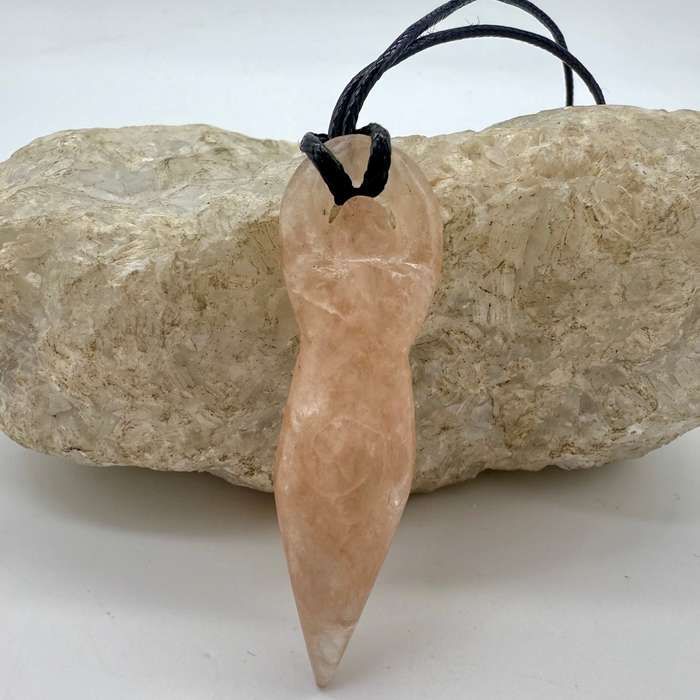 Strawberry Quartz Fertility Goddess Crystal Pendant
