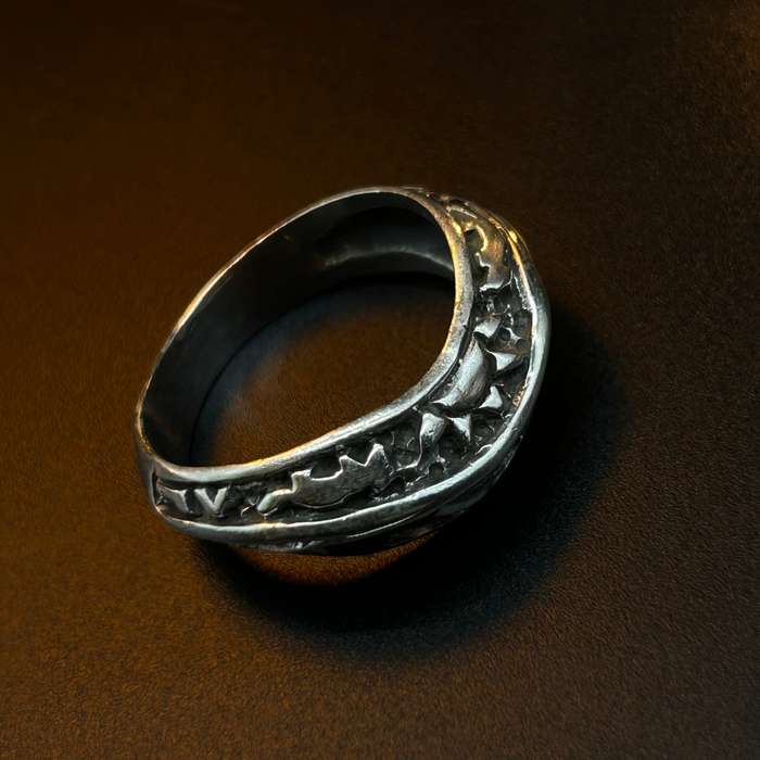 Mens Sun Twirl Sterling Silver Ring