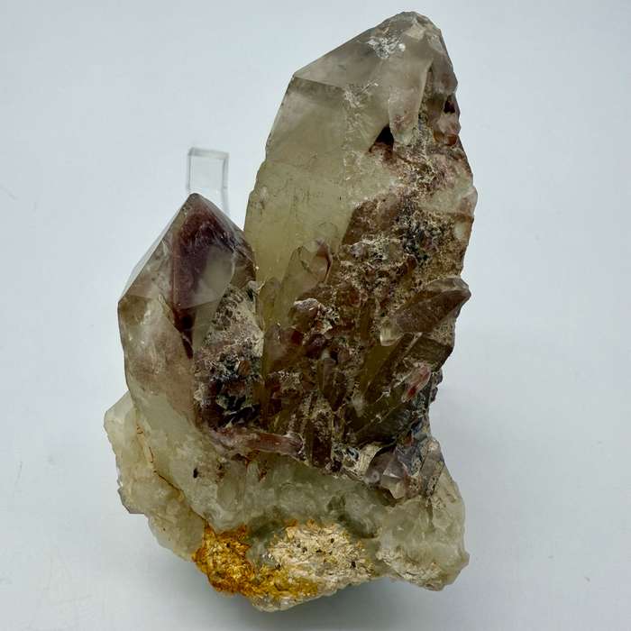 Aggregator Red hematoid Phantom Quartz crystal - self healed Barnacle crystal