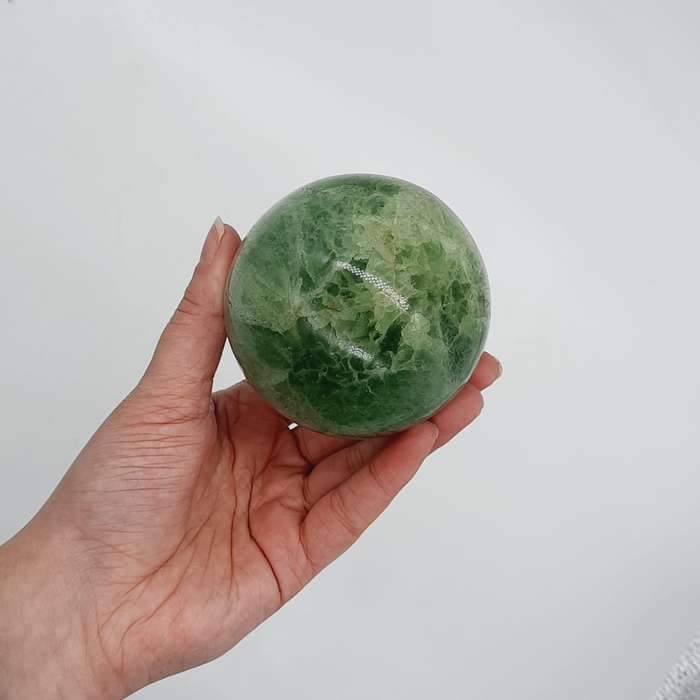 Green Fluorite Crystal Shpere