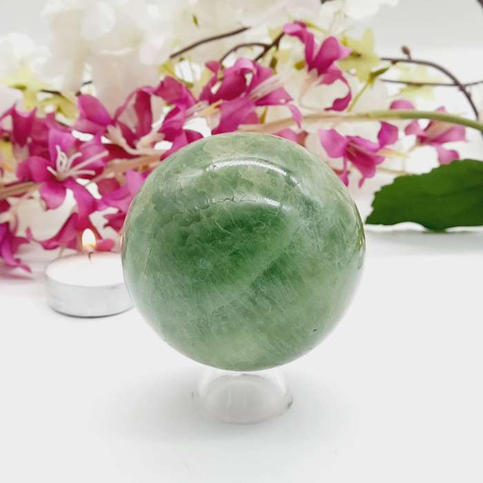 Green Fluorite Crystal Shpere