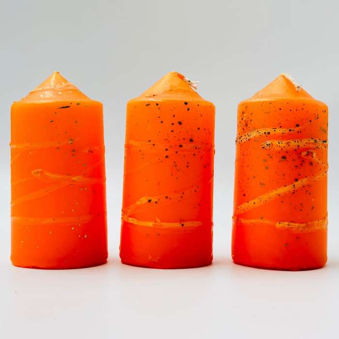 Orange Speckled Large Altar Candles
