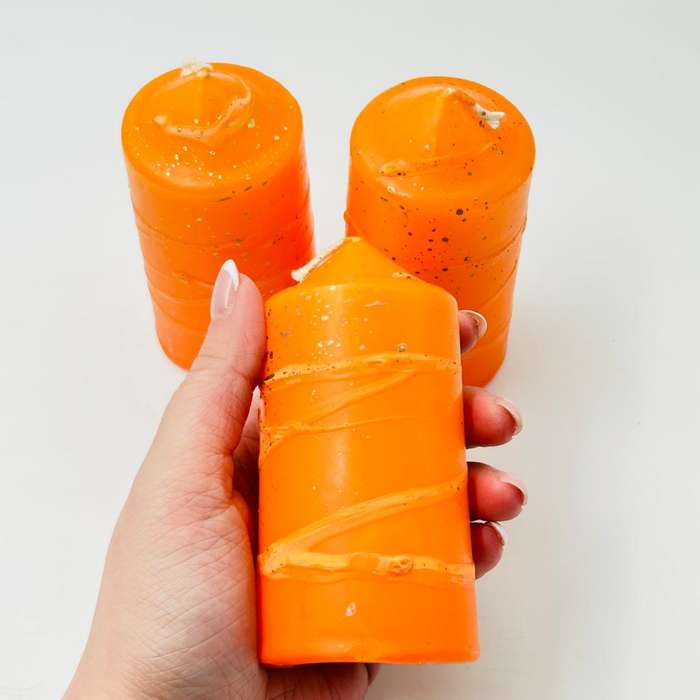 Orange Speckled Large Altar Candles
