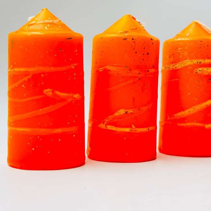 Orange Speckled Large Altar Candles