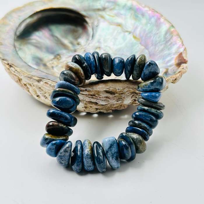 Large Dumortierite Crystal Chip Bracelet