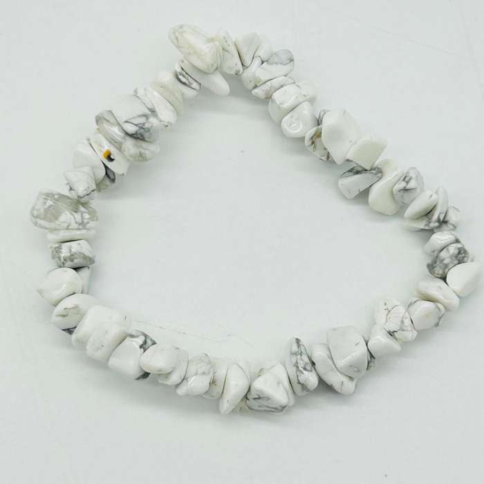 White Howlite Chip Gemstone Bracelet