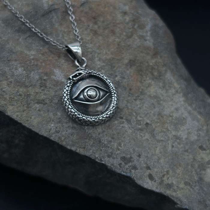 Eye with Snake Sterling Silver Pendant