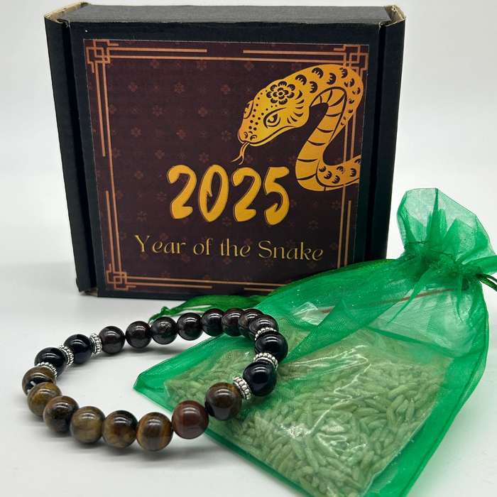 Mens gemstone bracelet - Luck , Confidence and Protection