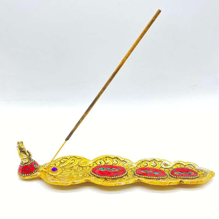 Red Mosaic Ganesha Incense Holder