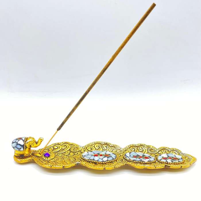 Shell Mosaic Elephant Incense Holder