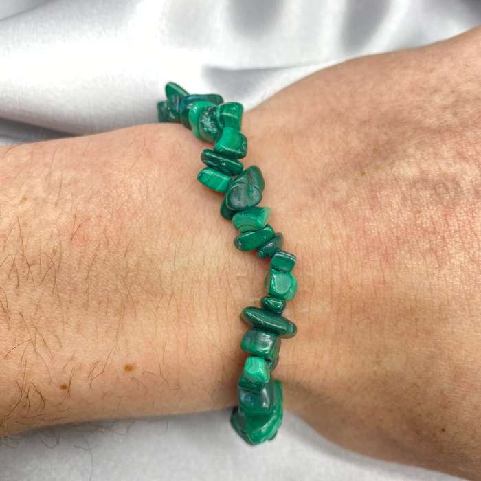 Malachite Chip Gemstone Bracelet