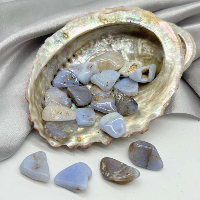 Tumbled Blue Chalcedony