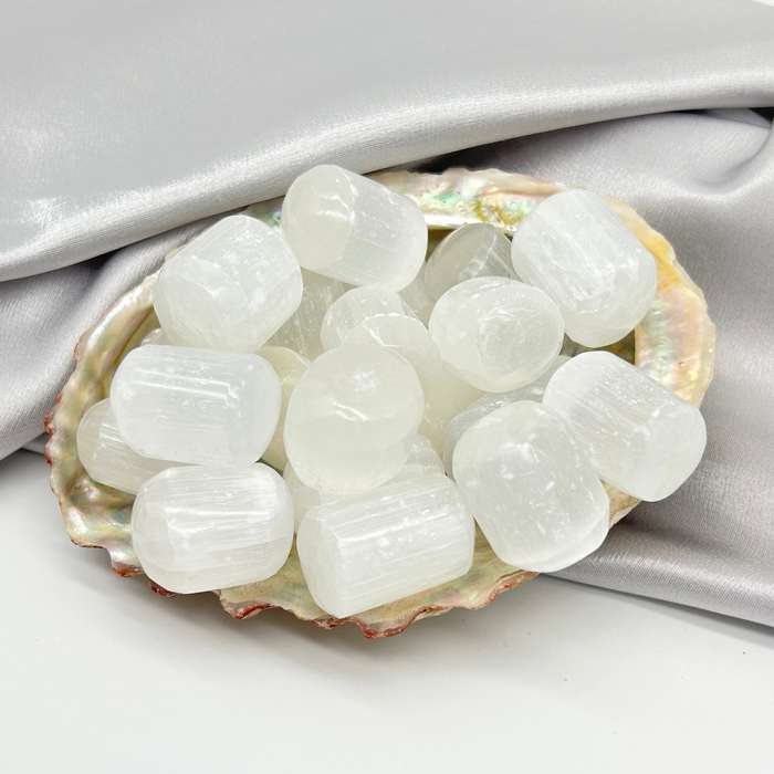 Tumbled Selenite in Pill Shape