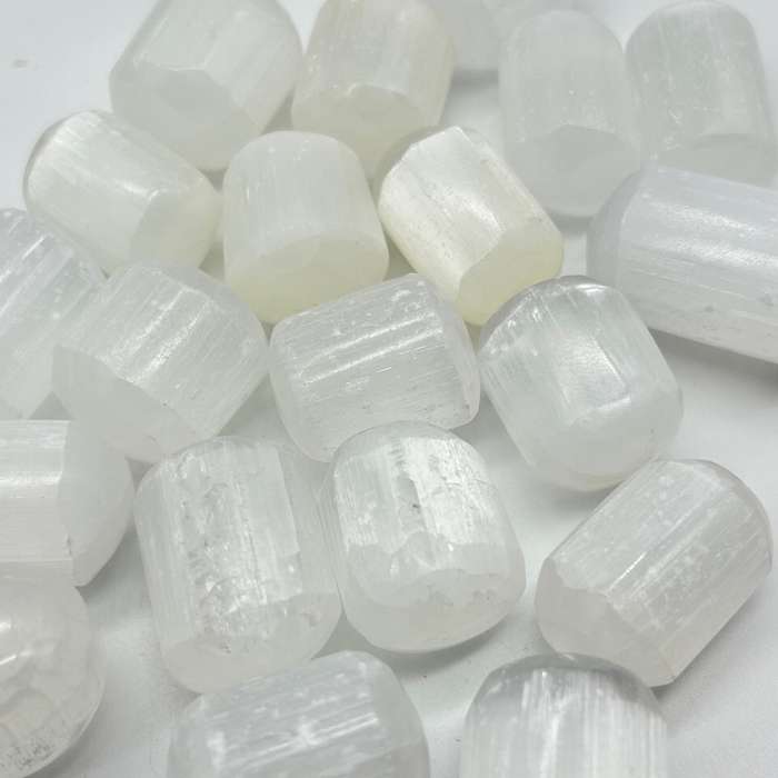 Tumbled Selenite in Pill Shape