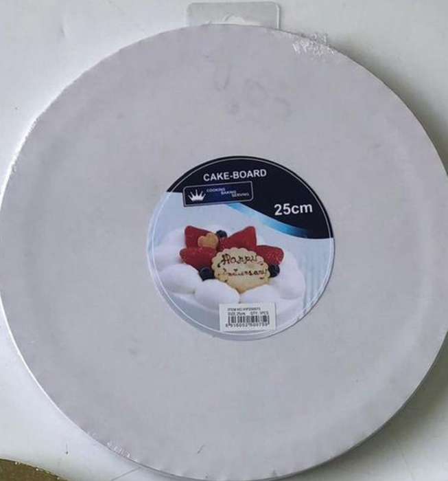 25cm Cake Board Thick Round White