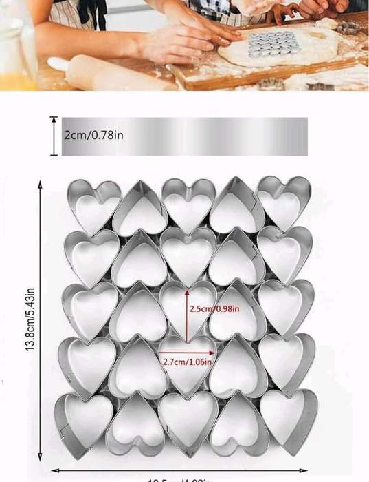 25pc Multi Metal Cookie Cutter Hearts