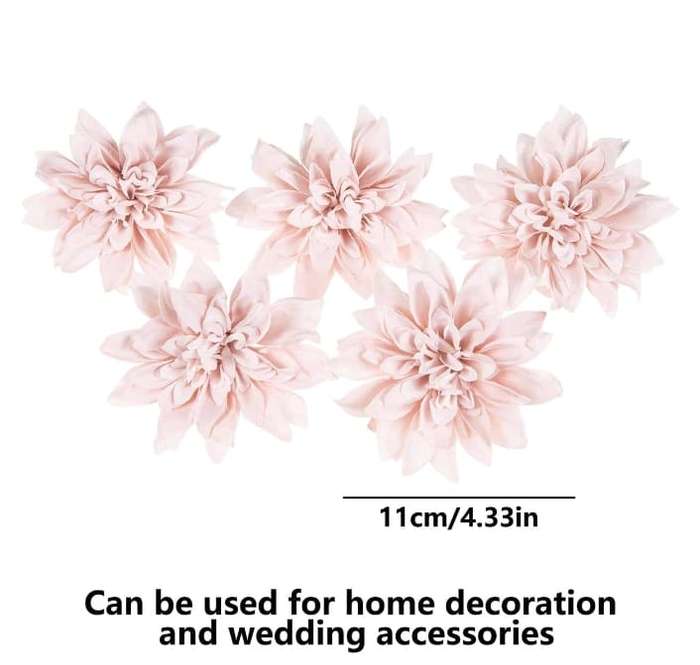 5pc Cake Topper Artificial Dahlia Chrysanthemum Dusty Pink
