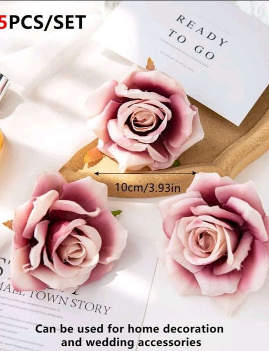 5pc Cake Topper Artificial Rose