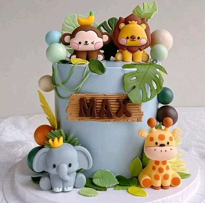Cake Topper Wild One Jungle Animal